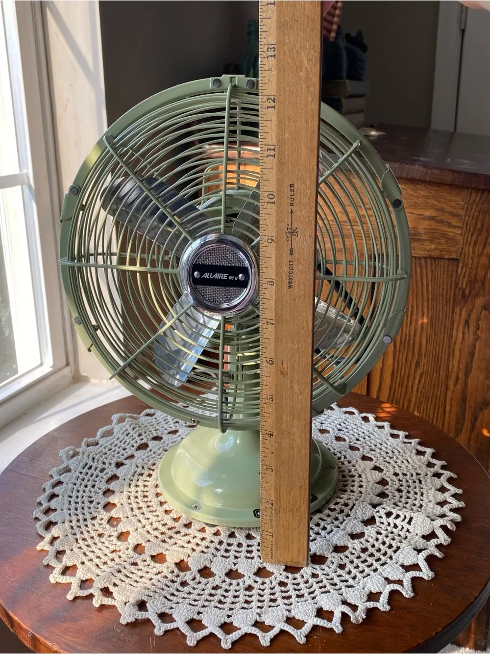 NEW! Allaire Restoration Hardware Vintage Retro Table Fan in Sage Green 3 Speeds
